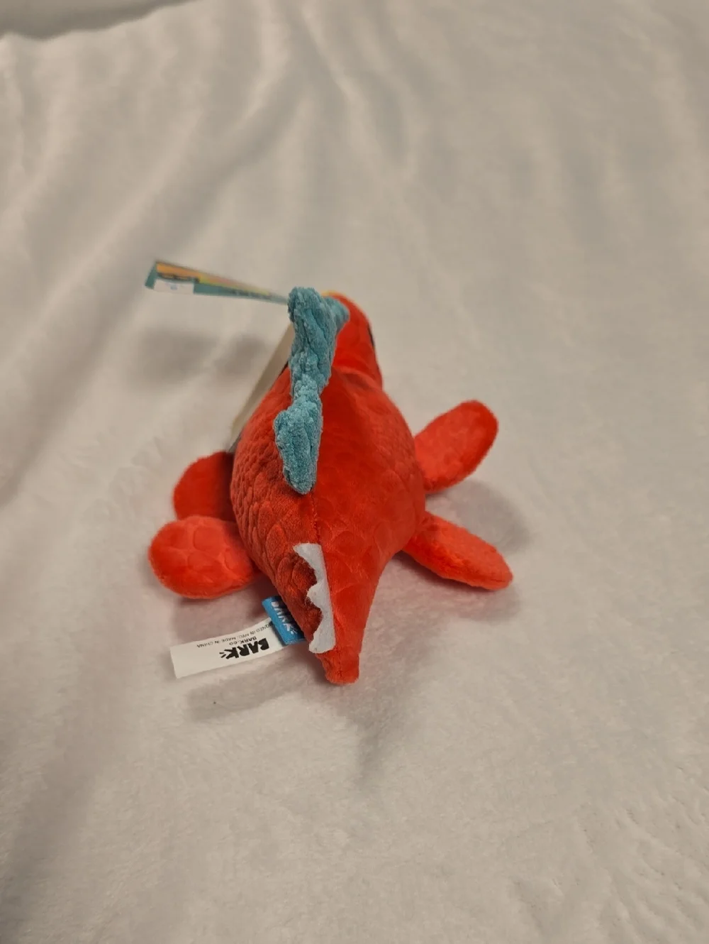 Bark‎ Stella Stegosaurus Plush Dog Toy - Orange, Yellow & Teal Small 0-20 Pounds